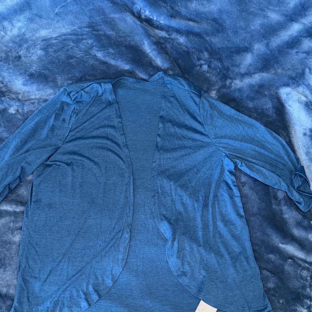 Blue Open Front Cardigan